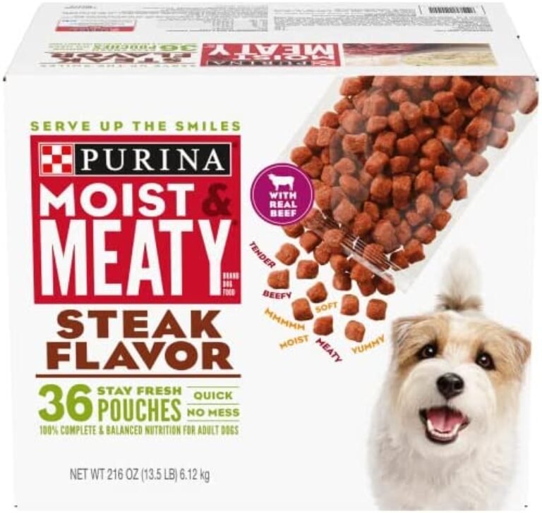 1684189536_511nCaSBJzL._AC_.jpg Moist & Meaty Dog Food - Purina Steak Flavor - 36 ct. Pouch