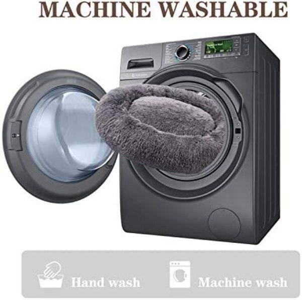 416INjo8dL._AC_.jpg MFOX Calming Dog Bed - Comfortable Faux Fur Donut Cuddler for Medium and Large Dogs - Up to 100lbs