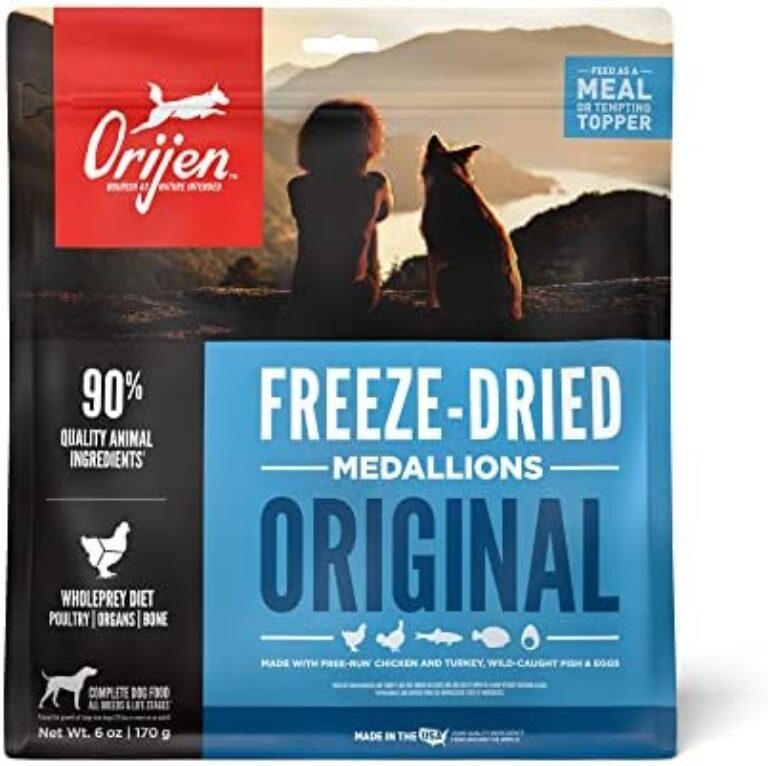 41Fmtp0va5L._AC_.jpg ORIJEN Freeze Dried Dog Food & Topper: Grain-Free, High Protein Nutrition