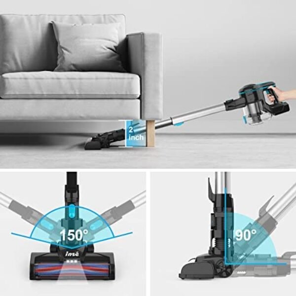 41jVUYdE5L._AC_.jpg INSE Cordless Vacuum Cleaner - Powerful 6-in-1 Rechargeable Stick Vacuum