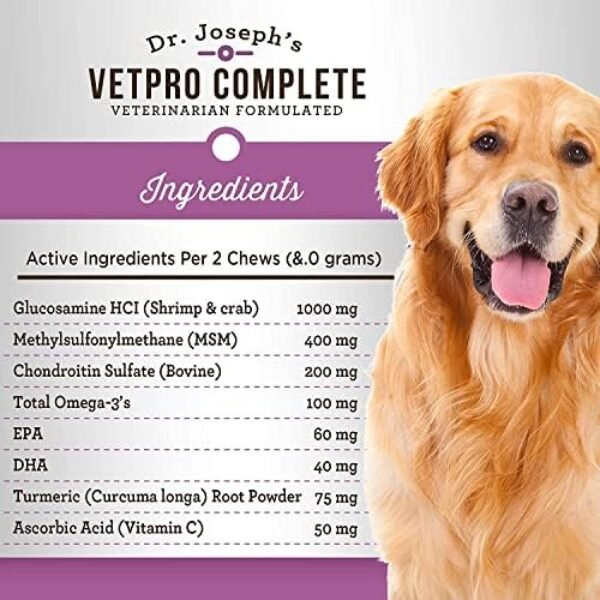 51BVCcGH3L._AC_.jpg VetPro Dog Hip and Joint Supplement - Pain Relief Chews for Dogs