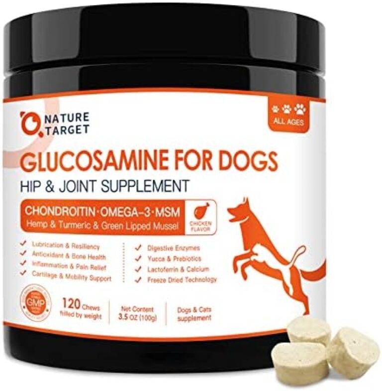 Glucosamine for Dogs, Hip and Joint Supplement, Chondroitin, Omega-3, MSM, dog supplements for joints