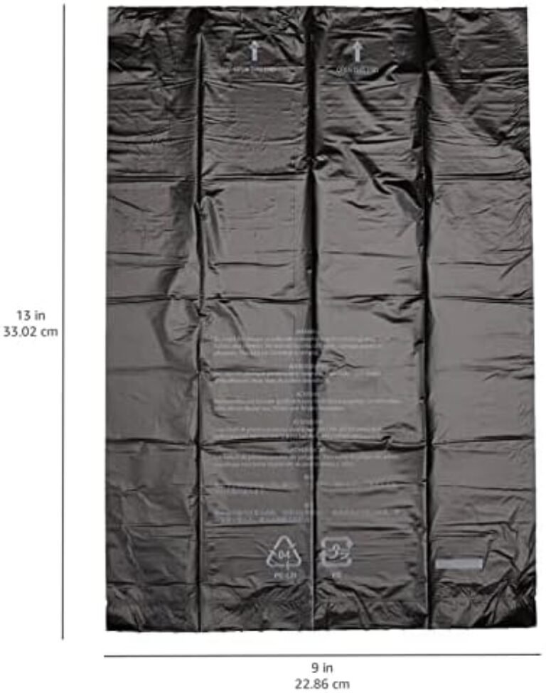 41i7S-fYL._AC_.jpg Amazon Basics Unscented Standard Dog Poop Bags with Dispenser and Leash Clip, 13 x 9 Inches, Black - 60 Rolls (900 Bags)