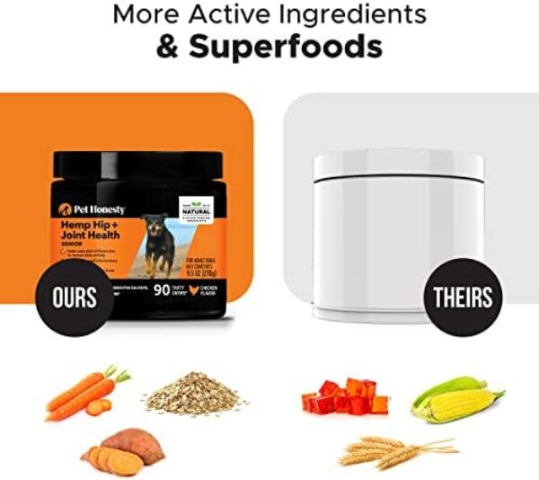 41tbai3mlL._AC_.jpg PetHonesty Senior Hemp Mobility - Hip & Joint Support for Senior Dogs (90 Chews)