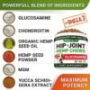 51EqmdIkUEL._AC_.jpg Hemp Treats - Glucosamine Dog Joint Supplement + Omega 3 - w/Hemp Oil - Chondroitin, MSM - Advanced Mobility Chews - Joint Pain Relief - Hip & Joint Care - Chicken Flavor - 120 Ct - Made in USA