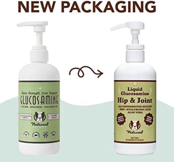 419chTwCWWL._AC_.jpg Natural Dog Company Liquid Glucosamine Hip & Joint Oil for Dogs (16 oz) Extra Strength Cartilage and Joint Support , Helps Mobility and Eases Occasional Stiffness, Dog Supplement for All Breeds and Ages, Senior Dog Supplements, Dog Vitamins and Supplements