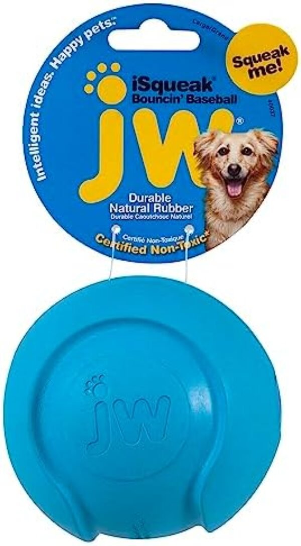 41ws1XcFiOL._AC_.jpg JW Pet Company iSqueak Bouncin' Baseball Dog Toy, Large (Colors Vary), multi (40037)