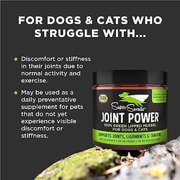 510yIPucNL._AC_.jpg Super Snouts Joint Power 100% Green Lipped Mussels for Dogs & Cats Health- Dog Joint Supplement Powder Support Joints, Tendons, Ligaments (5.29 oz)