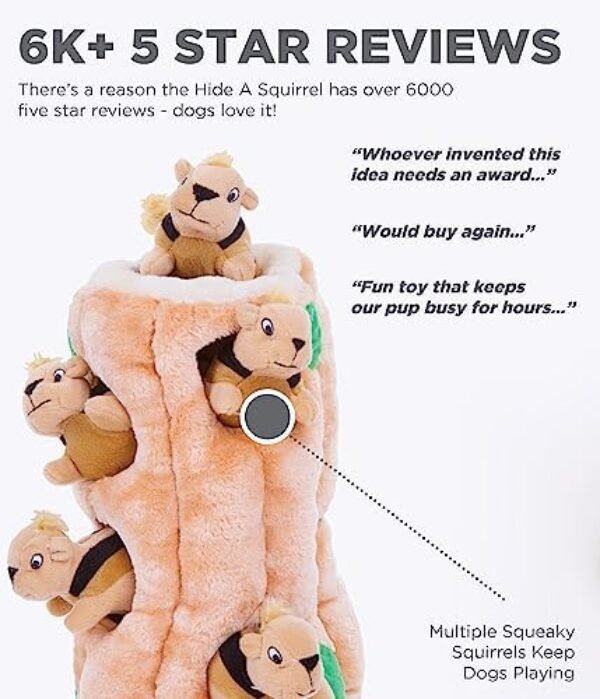 51AkoswyjkL._AC_.jpg Outward Hound Hide A Squirrel Plush Dog Toy Puzzle, XL