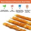 51EFL52iIL._AC_.jpg MON2SUN Dog Treats, 5 Inch Rawhide Twist Chicken Hide Sticks, Suitable for Puppy and Small Dogs, 5 Inch (Chicken, Pack of 40)