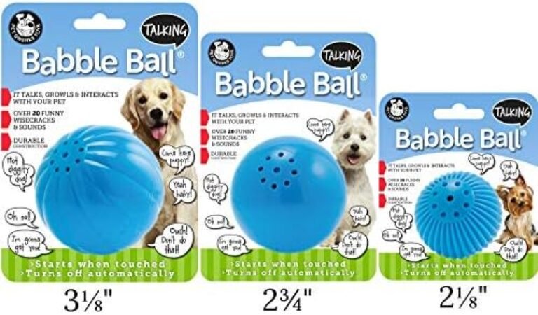 51TRZ7C6EmL._AC_.jpg Pet Qwerks Talking Babble Ball - Interactive Chew Dog Toy - Small
