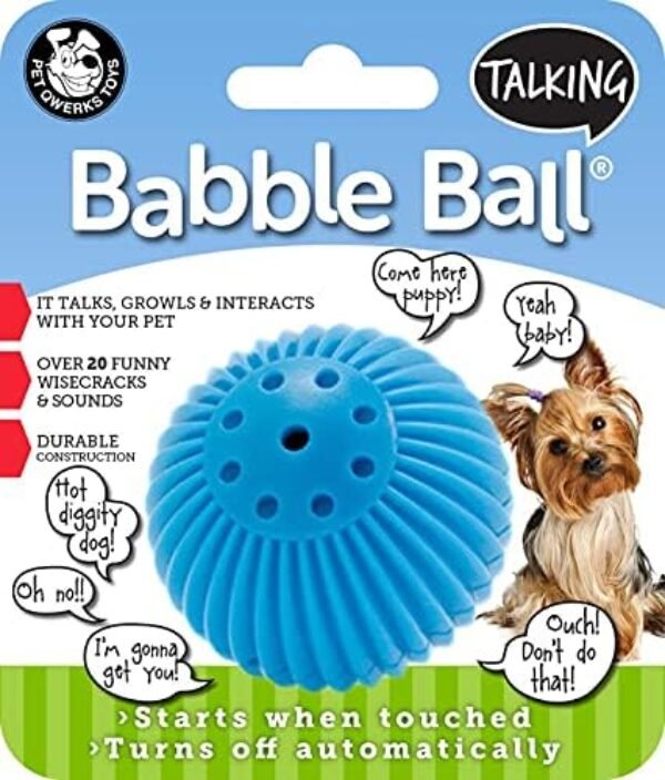51WPnNq7GRS._AC_.jpg Pet Qwerks Talking Babble Ball - Interactive Chew Dog Toy - Small