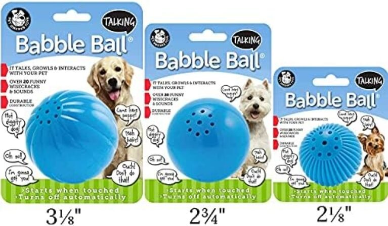 51fNkLJnRhS._AC_.jpg Pet Qwerks Talking Babble Ball - Interactive Chew Dog Toy - Small