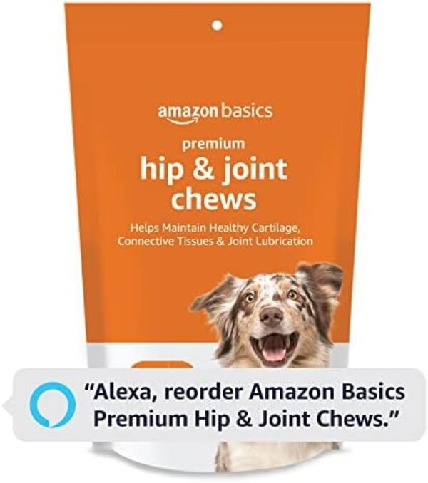 41pTAAmfTFL._AC_.jpg Amazon Basics Premium Dog Hip & Joint Supplement Chews - Chicken Liver Flavor (120 Count)