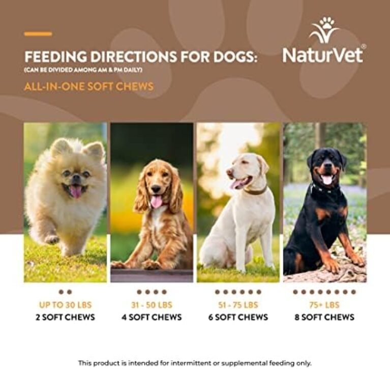 514r-ETgneL._AC_.jpg NaturVet All-in-One Dog Supplement - for Joint Support, Digestion, Skin, Coat Care – Dog Multivitamins with Minerals, Omega-3, 6, 9 – Wheat-Free Vitamins for Dogs – 120 Soft Chews