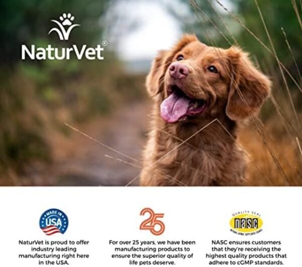 51NaqDqmDBL._AC_.jpg NaturVet All-in-One Dog Supplement - for Joint Support, Digestion, Skin, Coat Care – Dog Multivitamins with Minerals, Omega-3, 6, 9 – Wheat-Free Vitamins for Dogs – 120 Soft Chews