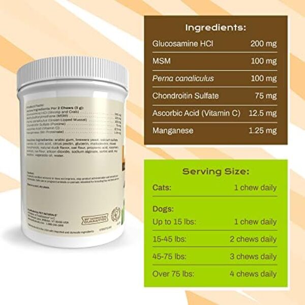 51xocKgyUL._AC_.jpg Pet Naturals Hip and Joint Supplement - Glucosamine, Chondroitin, MSM - Duck Flavor (160 Chews)