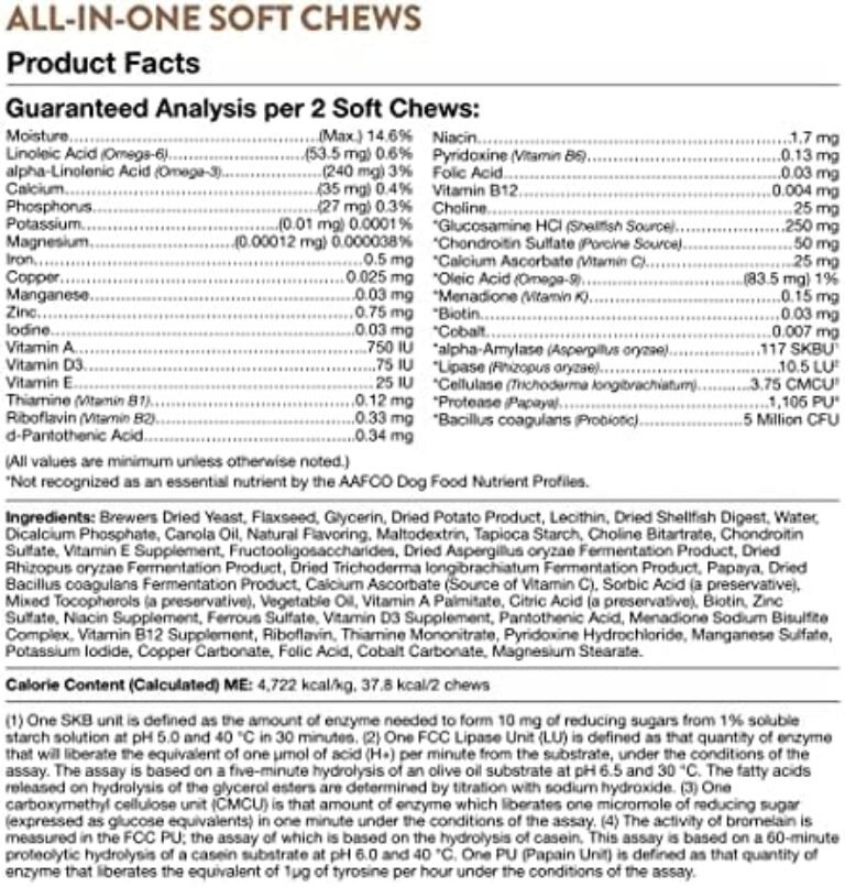61iy2Q3qNOL._AC_.jpg NaturVet All-in-One Dog Supplement - for Joint Support, Digestion, Skin, Coat Care – Dog Multivitamins with Minerals, Omega-3, 6, 9 – Wheat-Free Vitamins for Dogs – 120 Soft Chews