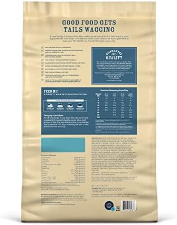 41oYI905uL._AC_.jpg Amazon Brand – Wag Dry Dog Food, Salmon and Brown Rice, 30 lb Bag (Packaging May Vary)