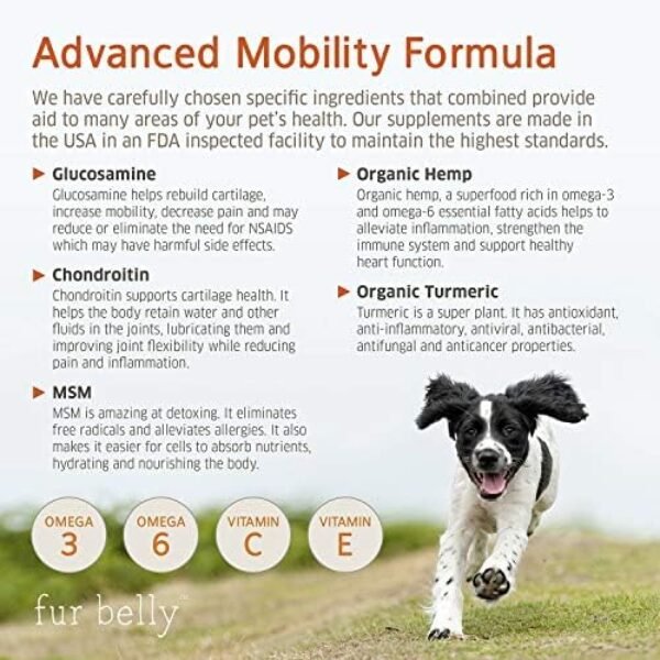 51-aMJFr24L._AC_.jpg Glucosamine for Dogs - Hip and Joint Supplement Dogs - Glucosamine Chondroitin for Dogs with MSM, Hemp, Turmeric & Omega 3 - Dog Hip and Joint Supplement - Dog Pain Relief, 120 Soft Dog Joint Chews