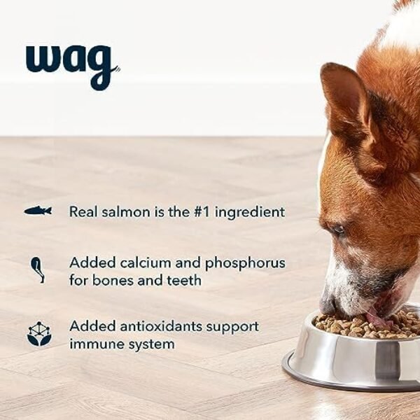 51vyAbcEEKL._AC_.jpg Amazon Brand – Wag Dry Dog Food, Salmon and Brown Rice, 30 lb Bag (Packaging May Vary)