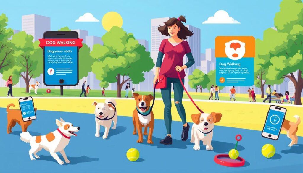 Dog walker marketing on social media