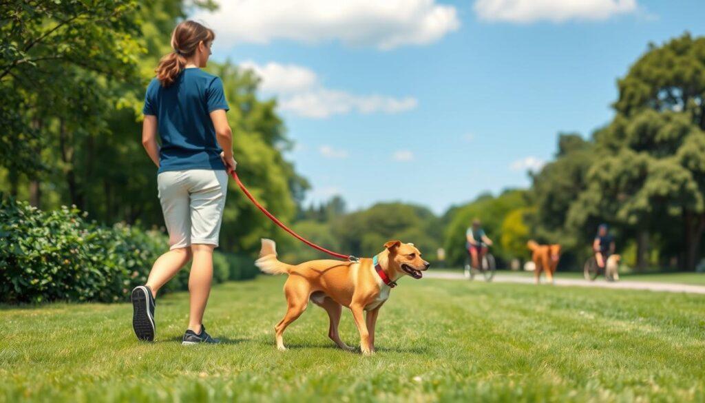 Dog walking safety precautions