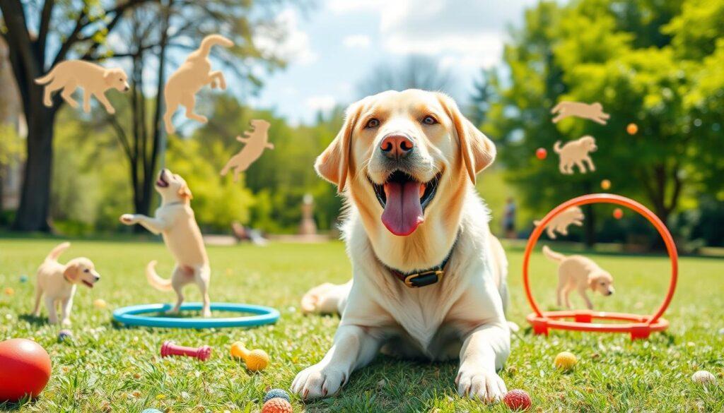 Labrador learning fun tricks