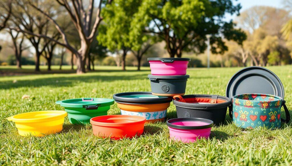 Portable dog bowls for hydration