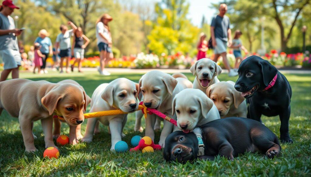 Socializing Labrador puppies