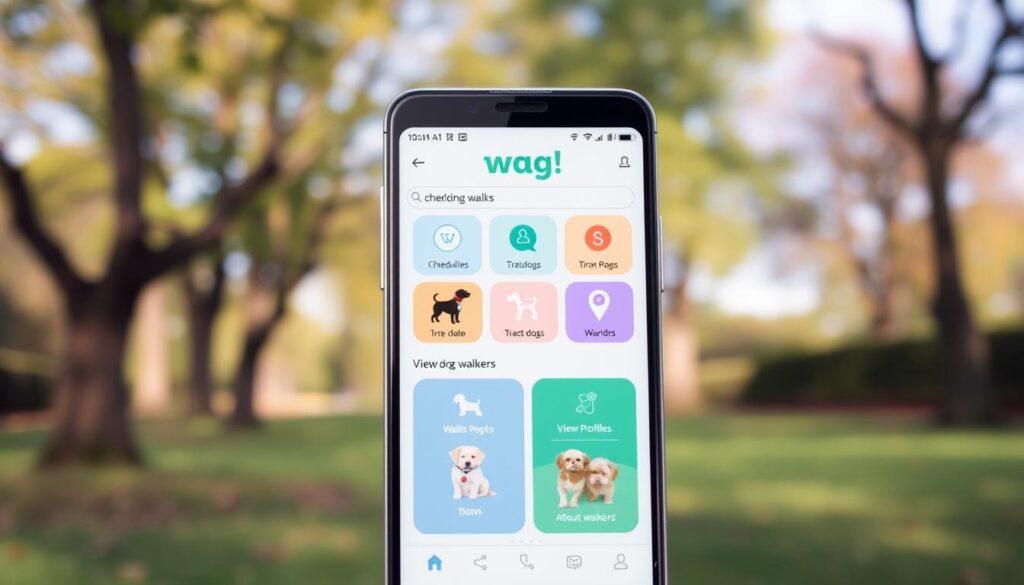 Wag dog walking app interface