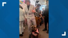 Jack Harlow, Ethan the dog meet at Kentucky Derby red carpet
